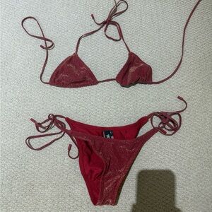 Triangl Vinca bikini ruby red sparkle